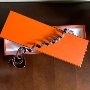 Authentic Hermes Tie Box and Ribbon